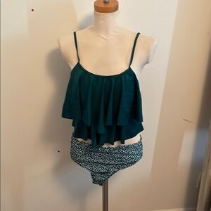 Teal Ruffled Bikini Set